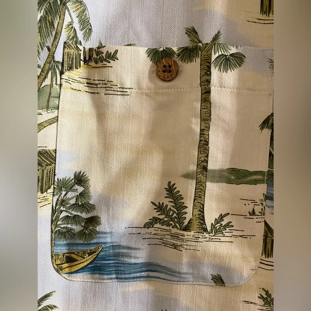 Banana cabana men’s large 100% silk button up Hawaiian shirt new never worn - Picture 3 of 6